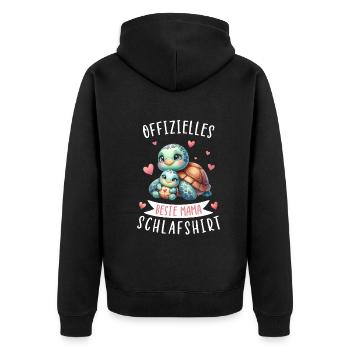 Offizielles Beste Mama Schlafshirt Schildkröte - Unisex Premium Bio Zip Hoodie - Schwarz - Hinten - Nico (187cm)