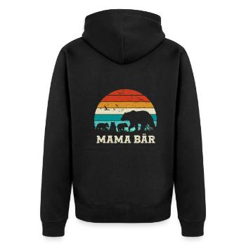 Mama Bear Dre Cadeau Enfant Maman Ours Fête des Mères - Veste à capuche bio Premium Unisexe - noir - Dos - Nico (187cm)