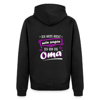 Birthday Mother's Day Grandma-to-be Gift - Unisex Premium Organic Zip Hoodie - black - Back - Nico (187cm)