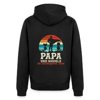 Team Super Dad and Daughters Father's Day Gift - Unisex Premium Organic Zip Hoodie - black - Back - Nico (187cm)