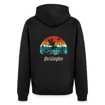 Gartenfee Mama Oma Hobbygärtner Muttertag Garten - Unisex Premium Bio Zip Hoodie - Schwarz - Hinten - Nico (187cm)