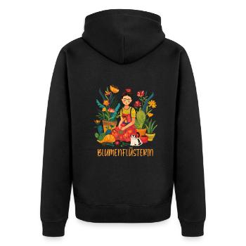 Gartenprinzessin Garten Muttertag Mama Gärtner - Unisex Premium Bio Zip Hoodie - Schwarz - Hinten - Nico (187cm)