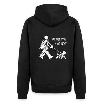 Celui qui marche avec le chien Drôle de dicton de chien - Veste à capuche bio Premium Unisexe - noir - Dos - Nico (187cm)