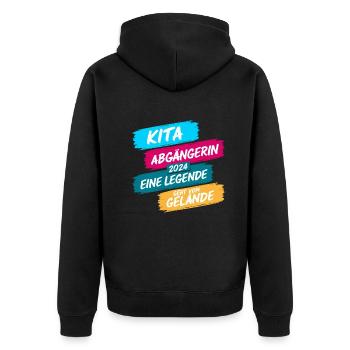 Daycare Leaver 2024 School Enrollment Schoolchild - Unisex Premium Organic Zip Hoodie - black - Back - Nico (187cm)