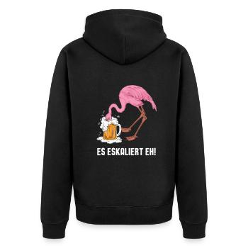 Costume de flamant rose de carnaval de festival de carnaval - Veste à capuche bio Premium Unisexe - noir - Dos - Nico (187cm)