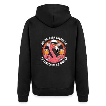Costume de flamant rose de carnaval de festival de carnaval - Veste à capuche bio Premium Unisexe - noir - Dos - Nico (187cm)