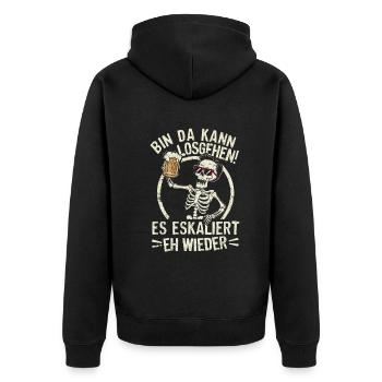 Costume de squelette de carnaval de carnaval - Veste à capuche bio Premium Unisexe - noir - Dos - Nico (187cm)