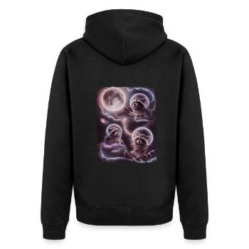 Drôle de ratons laveurs astronaute espace cosmos lune - Veste à capuche bio Premium Unisexe - noir - Dos - Nico (187cm)