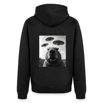 Costume de capybara graphique drôle capybara - Veste à capuche bio Premium Unisexe - noir - Dos - Nico (187cm)