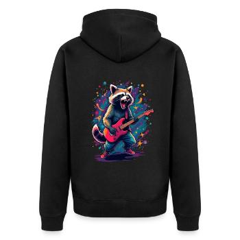 Rock Guitariste Guitare Raccoon Festival Musique - Veste à capuche bio Premium Unisexe - noir - Dos - Nico (187cm)