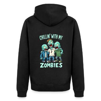 Zombie Disguise Carnival Boys - Unisex Premium Organic Zip Hoodie - black - Back - Nico (187cm)