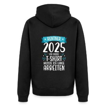 Cadeau Pension Pension Homme Femme Retraité 2025 - Veste à capuche bio Premium Unisexe - noir - Dos - Nico (187cm)