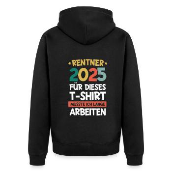 Cadeau Pension Pension Homme Femme Retraité 2025 - Veste à capuche bio Premium Unisexe - noir - Dos - Nico (187cm)