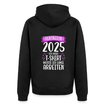 Cadeau pension pension femme retraité 2025 - Veste à capuche bio Premium Unisexe - noir - Dos - Nico (187cm)