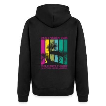 Cadeau pension pension femme retraité 2025 - Veste à capuche bio Premium Unisexe - noir - Dos - Nico (187cm)
