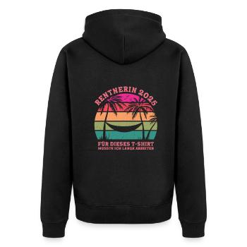 Cadeau pension pension femme retraité 2025 - Veste à capuche bio Premium Unisexe - noir - Dos - Nico (187cm)