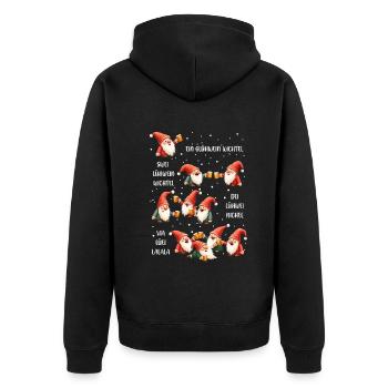 Noël Gnome Noël Tenue de fête de Noël drôle - Veste à capuche bio Premium Unisexe - noir - Dos - Nico (187cm)