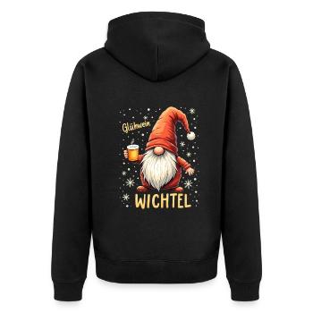 Noël Gnome Noël Tenue de fête de Noël drôle - Veste à capuche bio Premium Unisexe - noir - Dos - Nico (187cm)