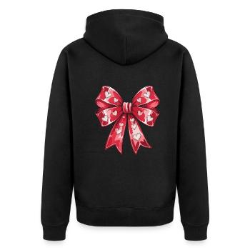 Red Heart Bow Coquette Partner Kids You - Unisex Premium Organic Zip Hoodie - black - Back - Nico (187cm)