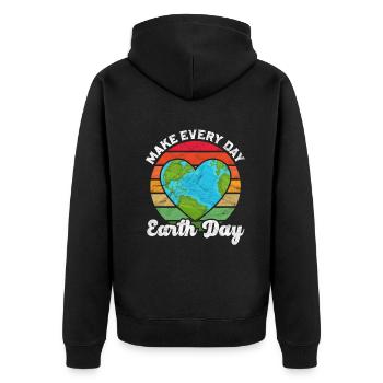 Le Jour de la Terre est toujours le jour Climat Nature Environnement Terre - Veste à capuche bio Premium Unisexe - noir - Dos - Nico (187cm)