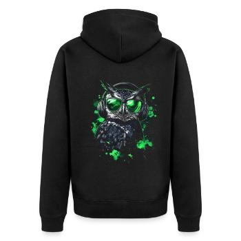 DJ Tenue cool Pop Art Techno Festival Hibou - Veste à capuche bio Premium Unisexe - noir - Dos - Nico (187cm)