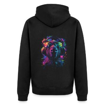 DJ Tenue cool Pop Art Techno Festival Capybara - Veste à capuche bio Premium Unisexe - noir - Dos - Nico (187cm)