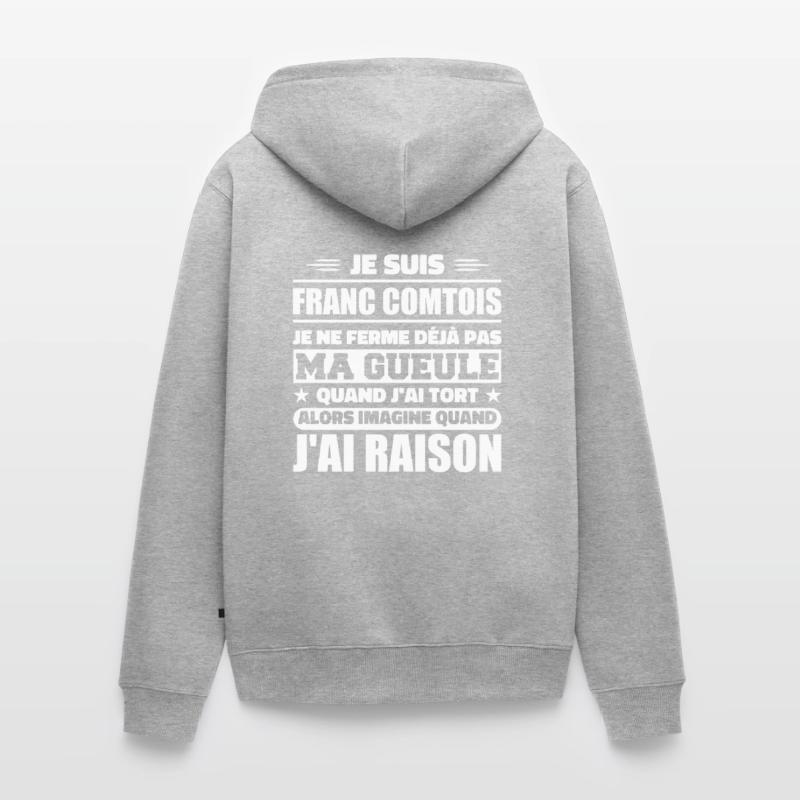 Franc comtois je ferme pas ma gueule franche comté Veste à capuche bio Premium Unisexe