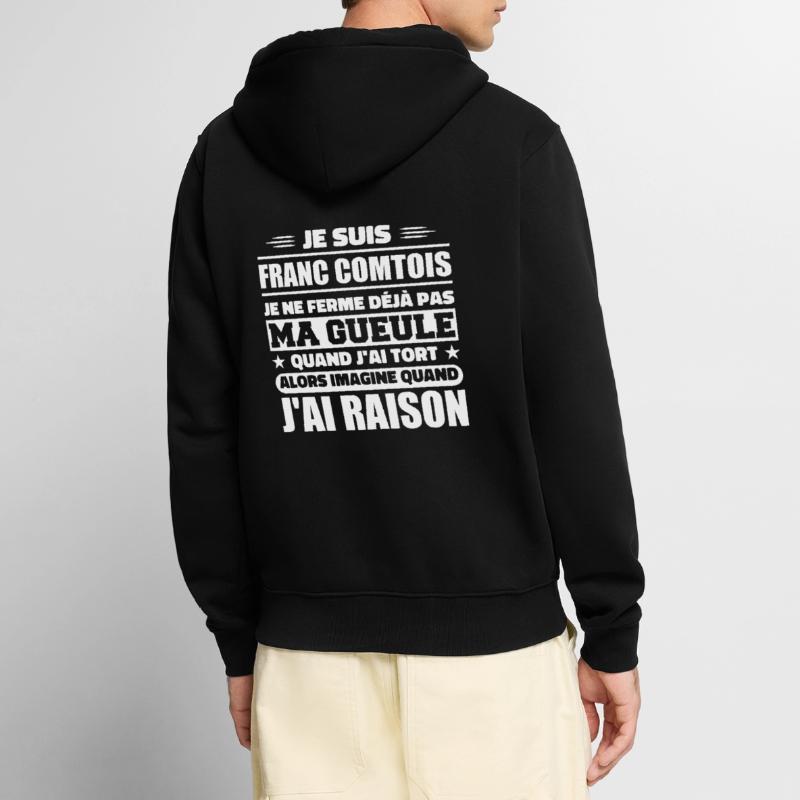 Franc comtois je ferme pas ma gueule franche comté Veste à capuche bio Premium Unisexe