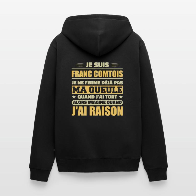 Franc comtois je ferme pas ma gueule franche comté Veste à capuche bio Premium Unisexe