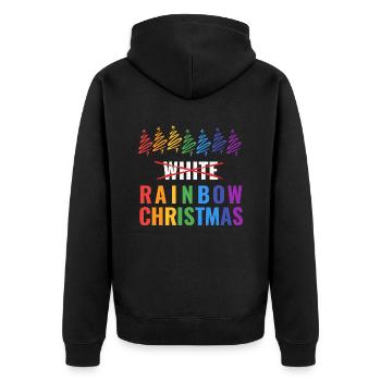 Rainbow Christmas - Unisex Premium Bio Zip Hoodie - Schwarz - Hinten - Nico (187cm)
