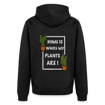 La maison est l’endroit où se trouvent mes plantes - Veste à capuche bio Premium Unisexe - noir - Dos - Nico (187cm)