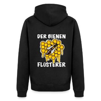 Imker der Bienen Flüsterer - Unisex Premium Bio Zip Hoodie - Schwarz - Hinten - Nico (187cm)