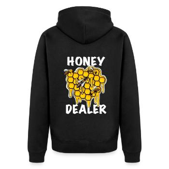 Honey dealer as beekeeper bees - Unisex Premium Organic Zip Hoodie - black - Back - Nico (187cm)