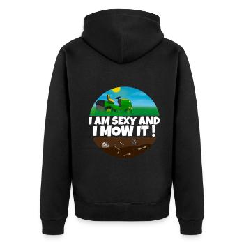 Gardener Lawn Mower Saying Men Garden Gift - Unisex Premium Organic Zip Hoodie - black - Back - Nico (187cm)