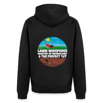 Gardener Lawn Mower Funny Saying Men Gift - Unisex Premium Organic Zip Hoodie - black - Back - Nico (187cm)