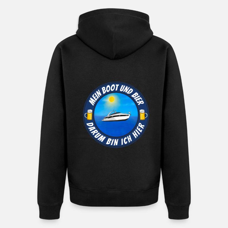 Boot und Bier - Unisex Premium Bio Zip Hoodie - Schwarz