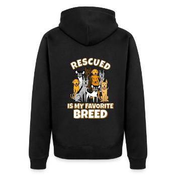 Dogs Adopt Do Not Buy Favorite Breed - Unisex Premium Organic Zip Hoodie - black - Back - Nico (187cm)