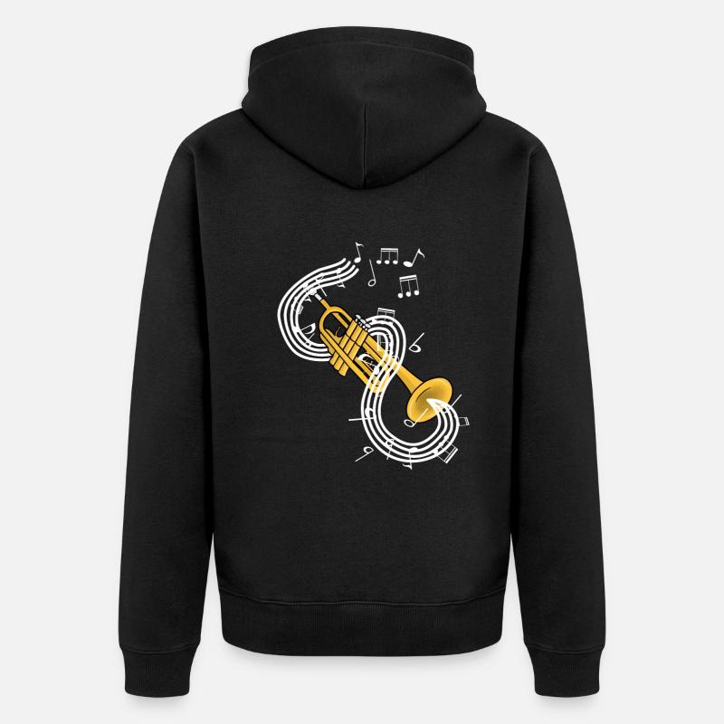 Trompete - Unisex Premium Bio Zip Hoodie - Schwarz
