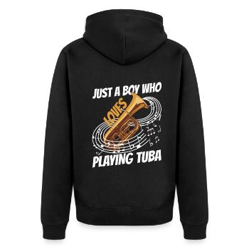 Tuba - Veste à capuche bio Premium Unisexe - noir - Dos - Nico (187cm)