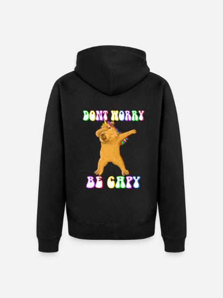 Capybara be Capy - Unisex Premium Bio Zip Hoodie - Schwarz