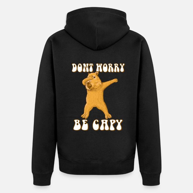 Capybara dabbing - Veste à capuche bio Premium Unisexe - noir