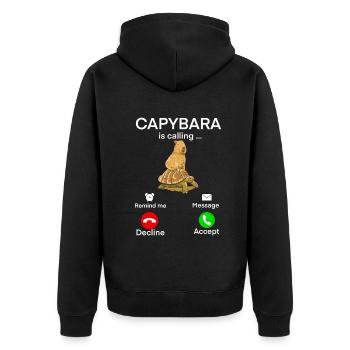 Capybara - Veste à capuche bio Premium Unisexe - noir - Dos - Nico (187cm)
