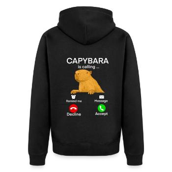 Mème Capybara - Veste à capuche bio Premium Unisexe - noir - Dos - Nico (187cm)