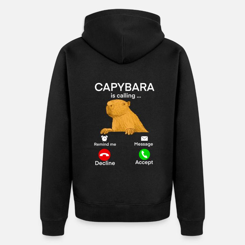 Mème Capybara - Veste à capuche bio Premium Unisexe - noir