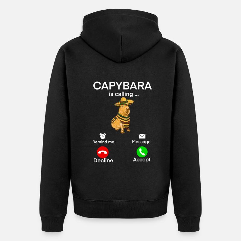 Mème Capybara - Veste à capuche bio Premium Unisexe - noir