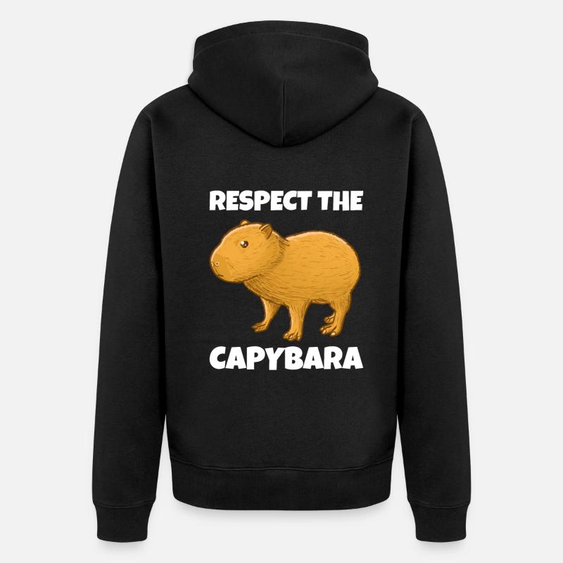 Mème Capybara - Veste à capuche bio Premium Unisexe - noir