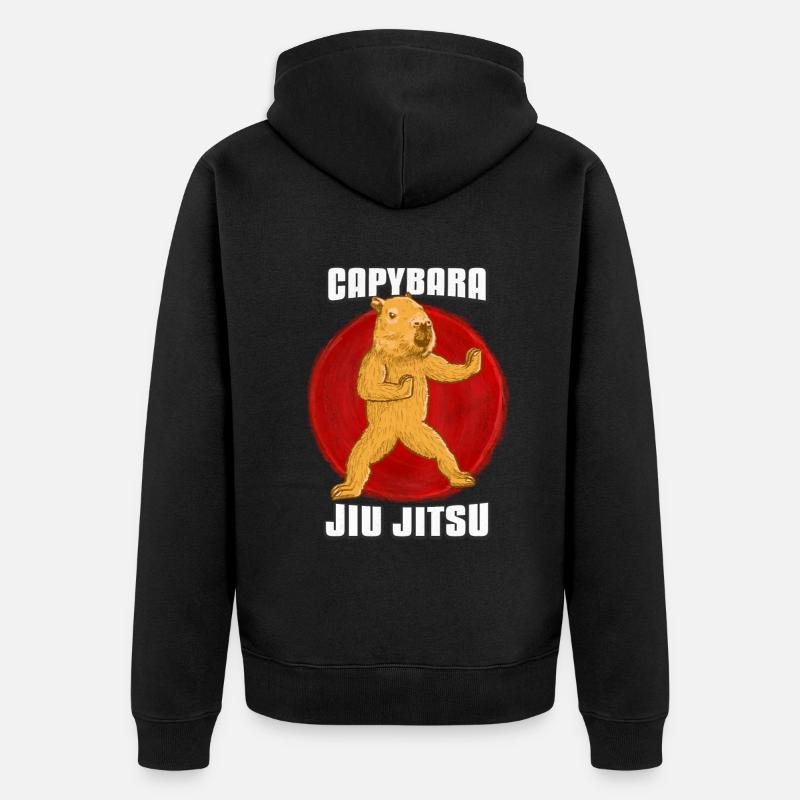 Capybara Jiu- Jitsu - Veste à capuche bio Premium Unisexe - noir