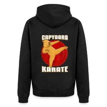 Karaté Capybara - Veste à capuche bio Premium Unisexe - noir - Dos - Nico (187cm)