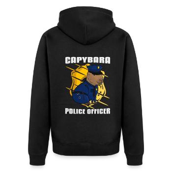 Officier de police de Capybara - Veste à capuche bio Premium Unisexe - noir - Dos - Nico (187cm)