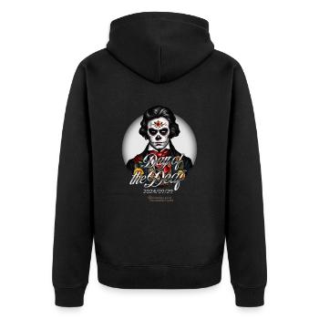 Beethoven Day of the Deaf - Unisex Premium Organic Zip Hoodie - black - Back - Nico (187cm)